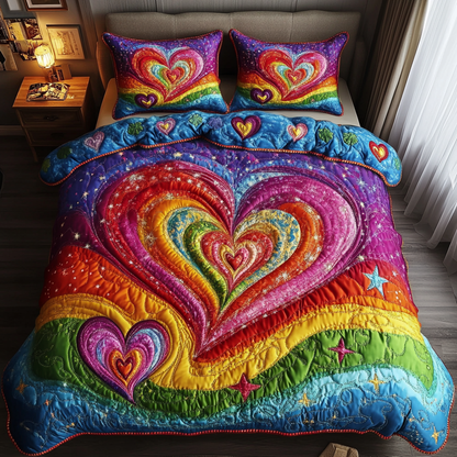 Cherished Love 3-Piece Quilted Bedding Set