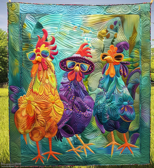 Chic Chicks Quilted Blanket