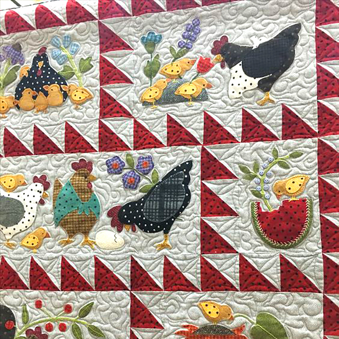 Chicken Family Quilted Blanket