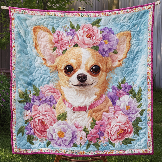 Chihuahua Charm Quilted Blanket