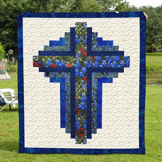Christian Cross Quilted Blanket