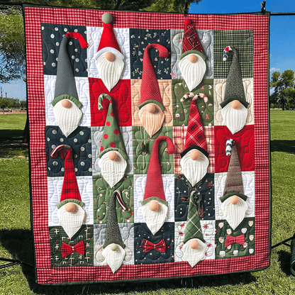 Christmas Gnome Quilted Blanket