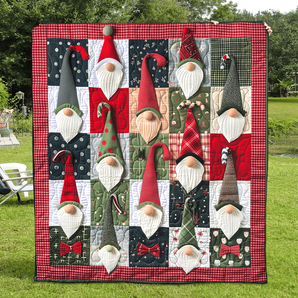 Christmas Gnome Quilted Blanket