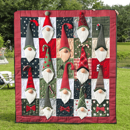 Christmas Gnome Quilted Blanket