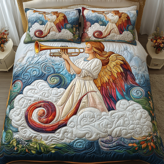 Christmas Angel Melody 3-Piece Quilted Bedding Set