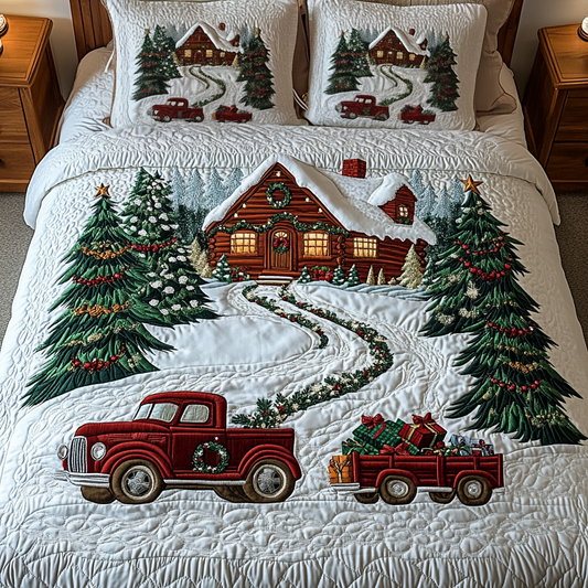 Christmas Caravan 3-Piece Quilted Bedding Set