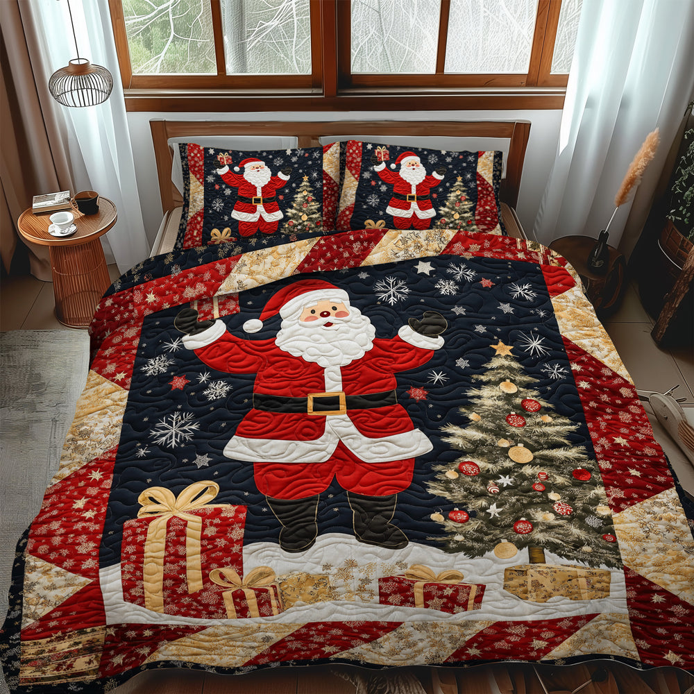 Christmas Eve Santa 3-Piece Quilted Bedding Set
