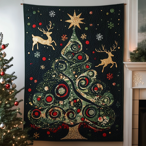 Christmas Night Quilted Blanket
