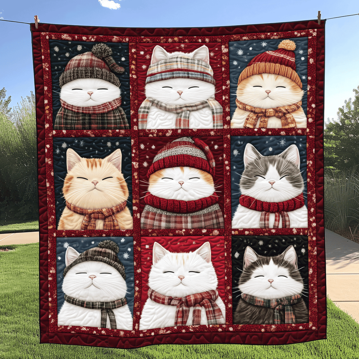 Christmas Paws Quilted Blanket