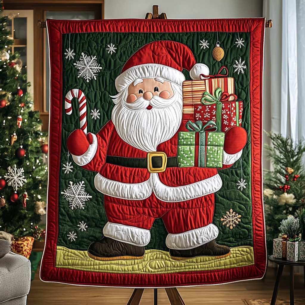 Christmas Santa Quilted Blanket