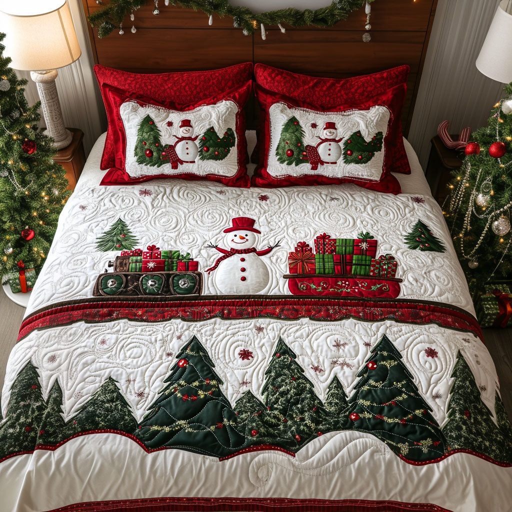 Christmas Polar Express 3-Piece Quilted Bedding Set