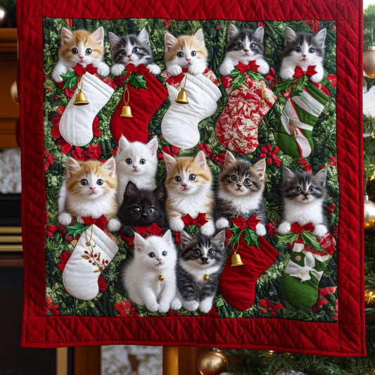 Christmas Whiskers Quilted Blanket