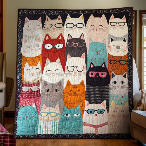 Clever Kitties Quilted Blanket