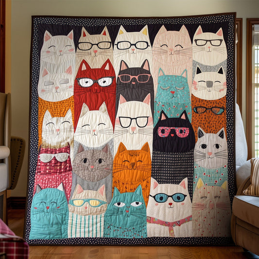 Clever Kitties Quilted Blanket
