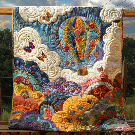 Cloudy Balloon Quilted Blanket