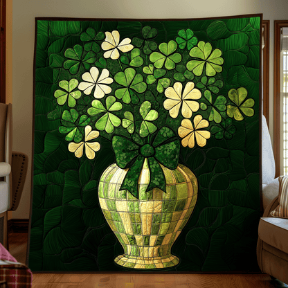Clover Essence Vibes Quilted Blanket