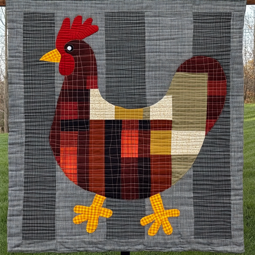 Cluck And Charm Quilted Blanket