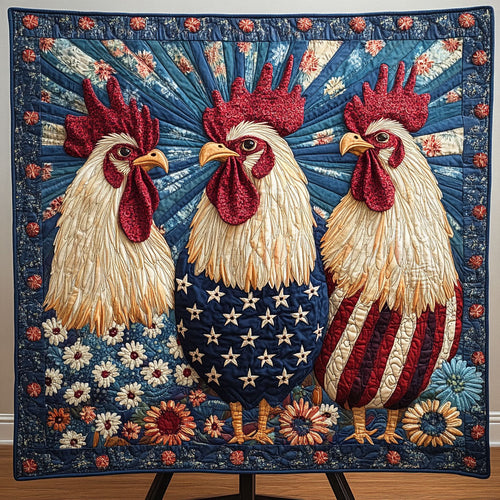 Clucktastic Americana Quilted Blanket
