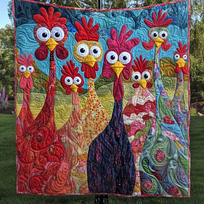 Clucktastic Chaos Quilted Blanket