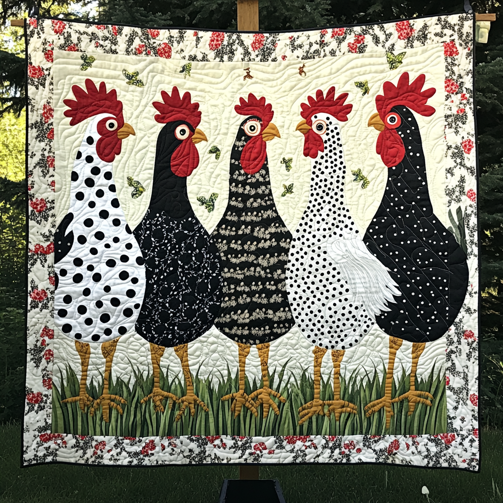 Clucky Charm Quilted Blanket