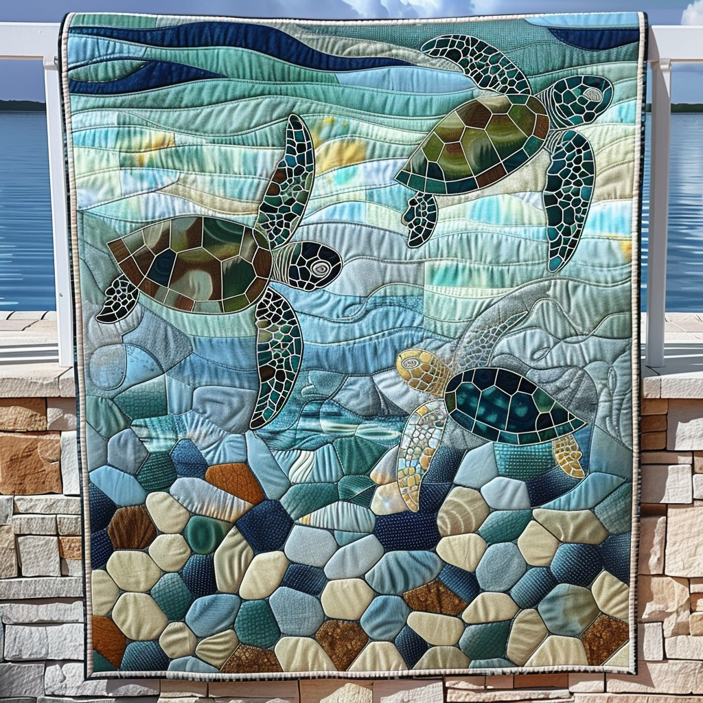 Coastal Harmony Quilted Blanket