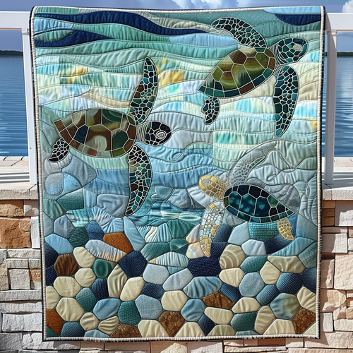 Coastal Harmony Quilted Blanket