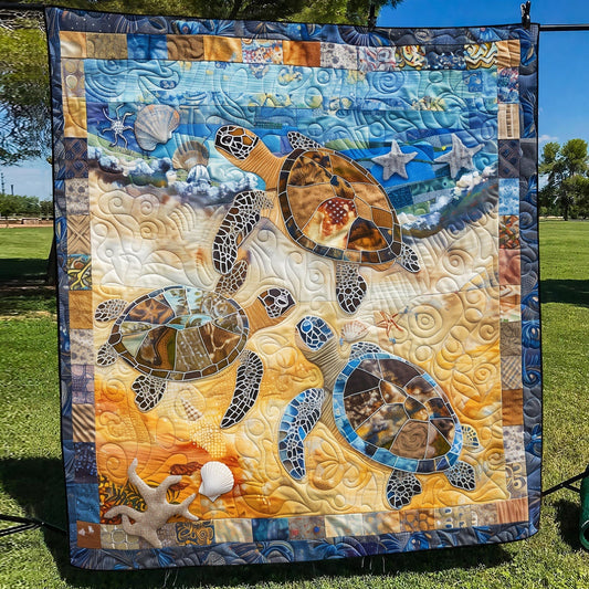 Coastal Crawl Quilted Blanket