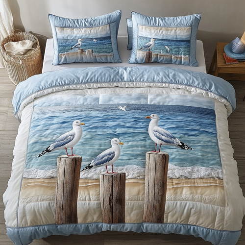 Coastal Flight 3-Piece Quilted Bedding Set