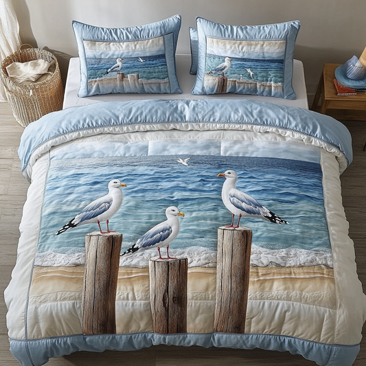 Coastal Flight 3-Piece Quilted Bedding Set