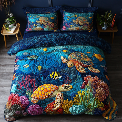 Coastal Glide 3-Piece Quilted Bedding Set