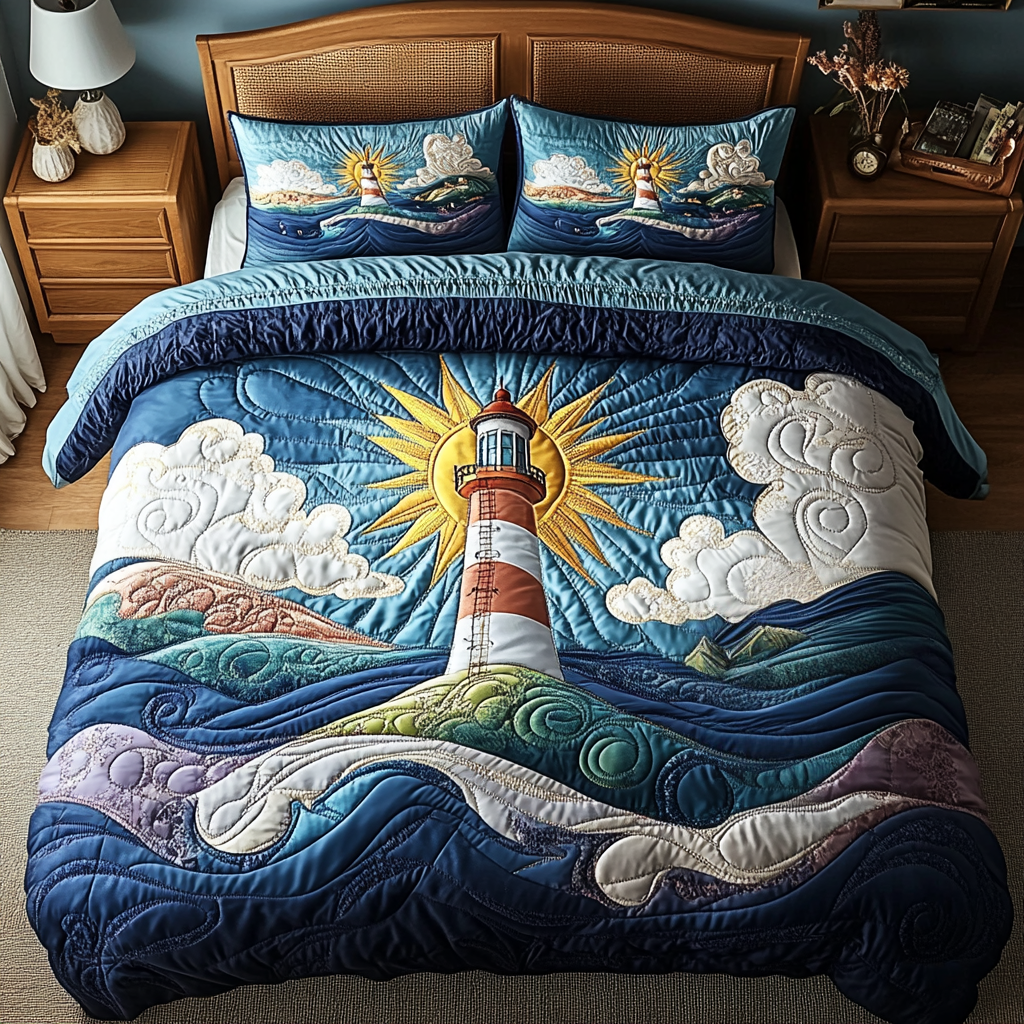 Coastal Guardian 3-Piece Quilted Bedding Set