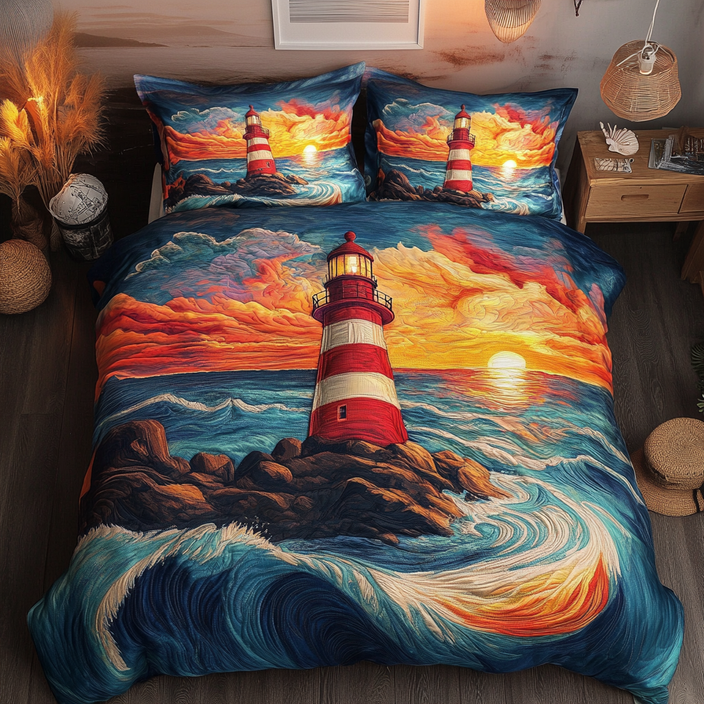 Coastal Illumination 3-Piece Quilted Bedding Set