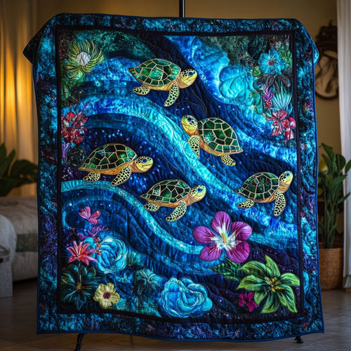 Cobalt Currents Quilted Blanket