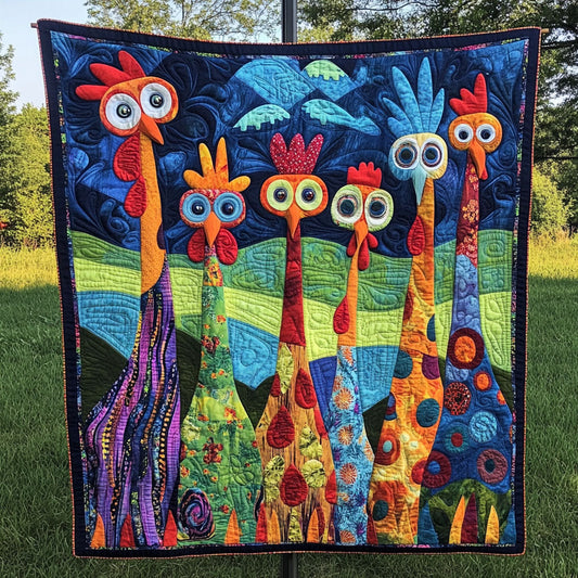 Cock-a-Doodle Crew Quilted Blanket