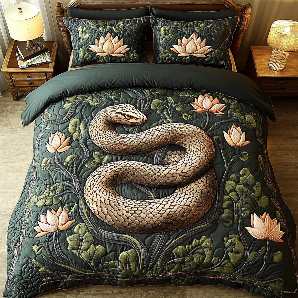 Coiled Charm 3-Piece Quilted Bedding Set