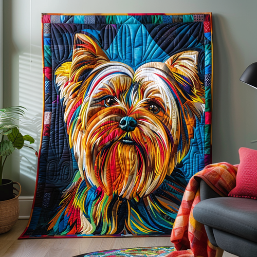 Colorful Canine Quilted Blanket