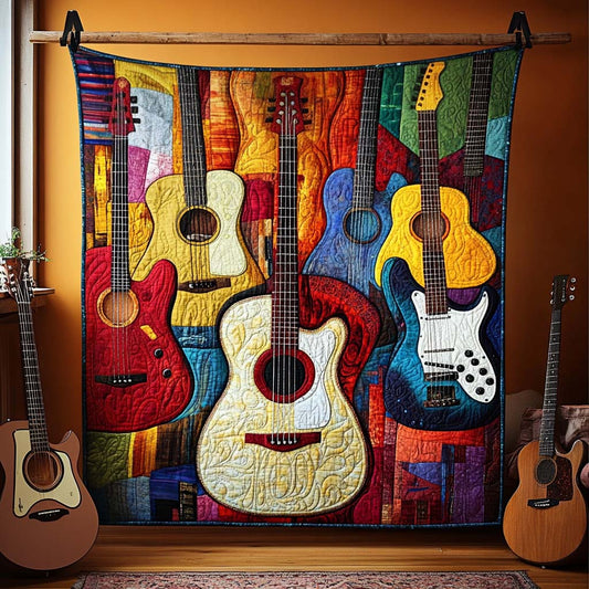 Colorful Chords Quilted Blanket