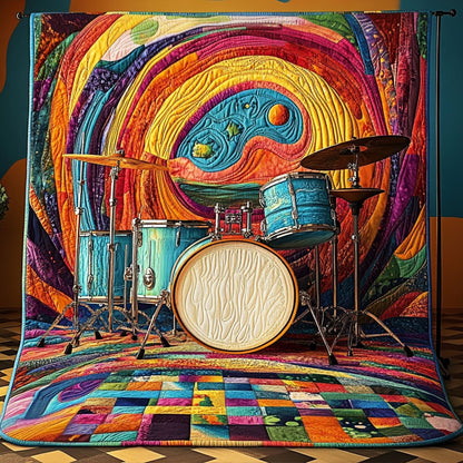 Colorful Crescendo Quilted Blanket