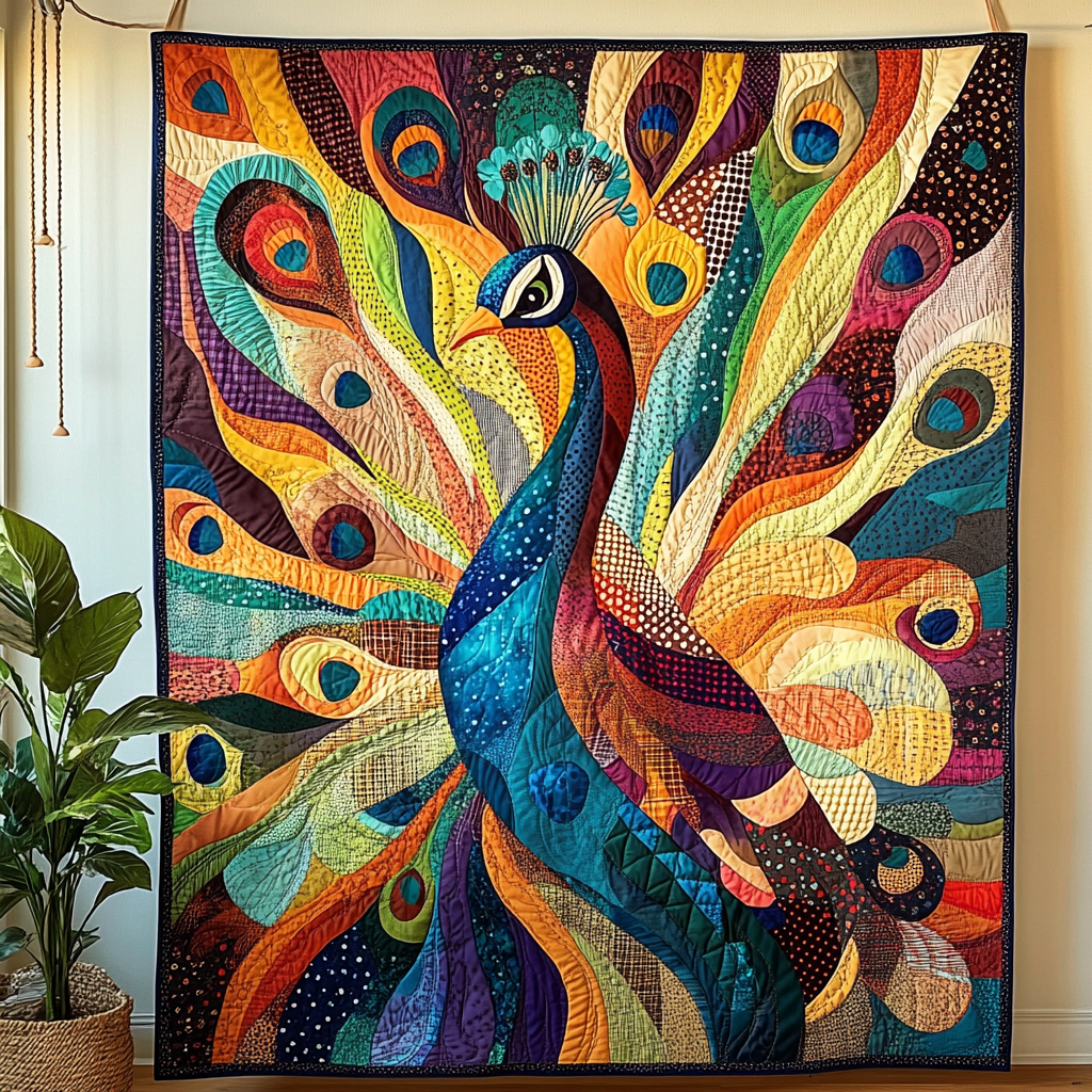 Colorful Elegance Quilted Blanket