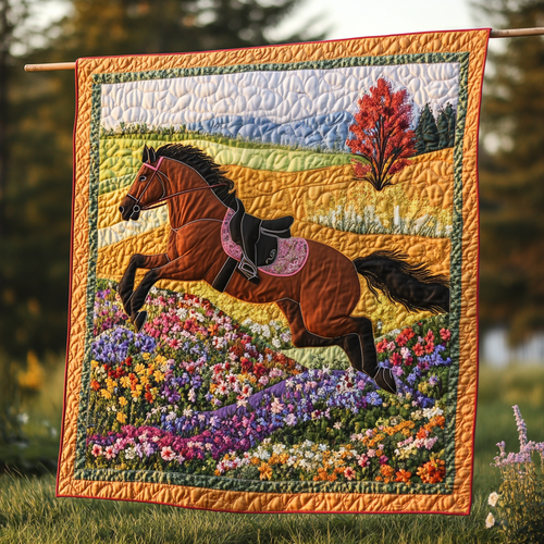 Colorful Hooves Quilted Blanket
