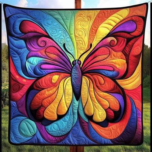 Colorful Wings Quilted Blanket
