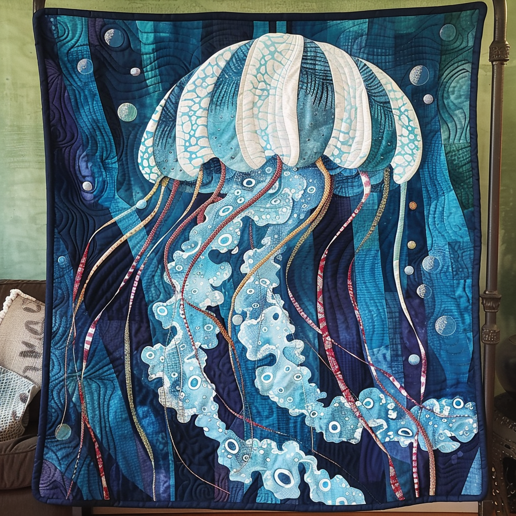 Coral Dance Quilted Blanket