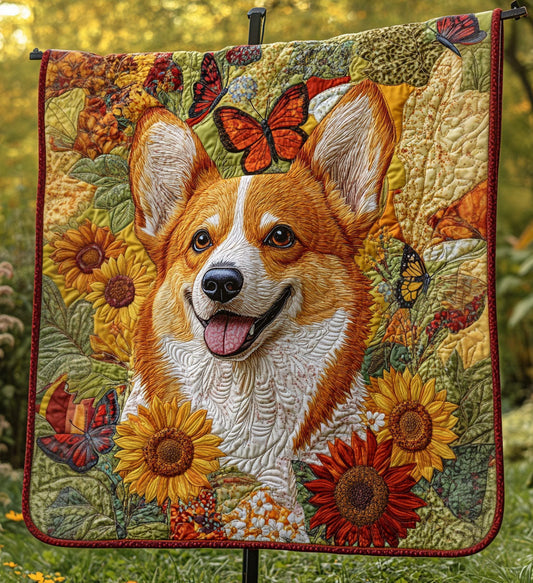 Corgi Times Quilted Blanket
