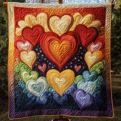 Cosmic Hearts Quilted Blanket