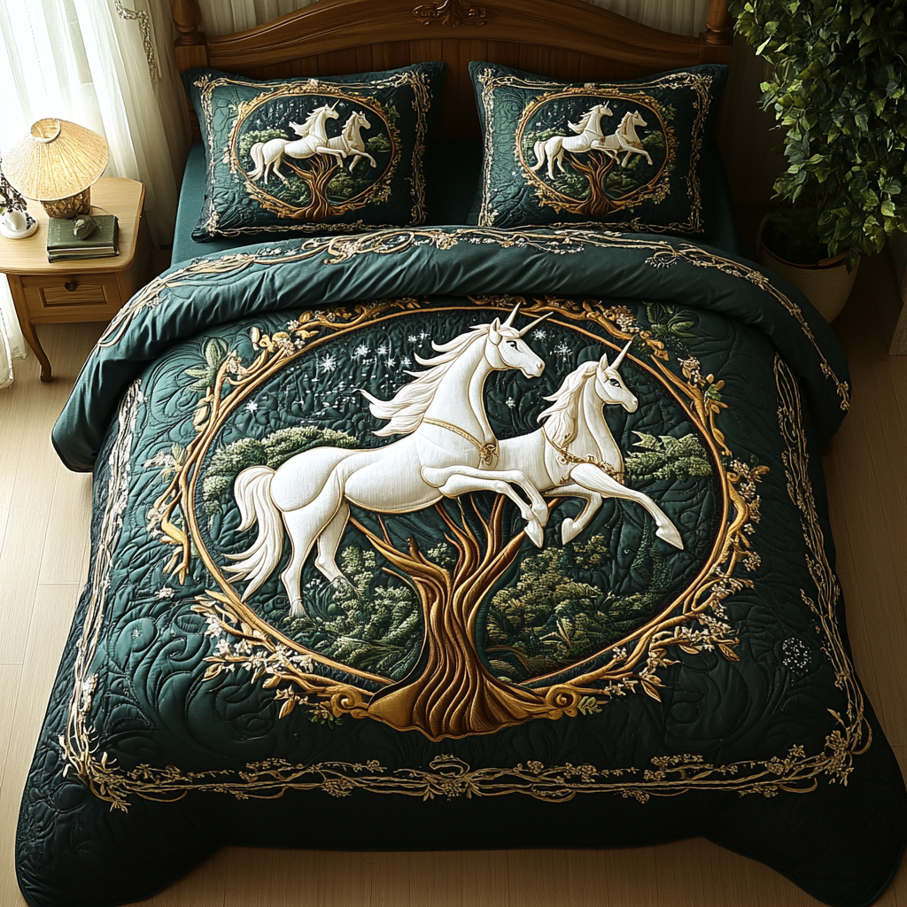 Cosmic Hoof 3-Piece Quilted Bedding Set