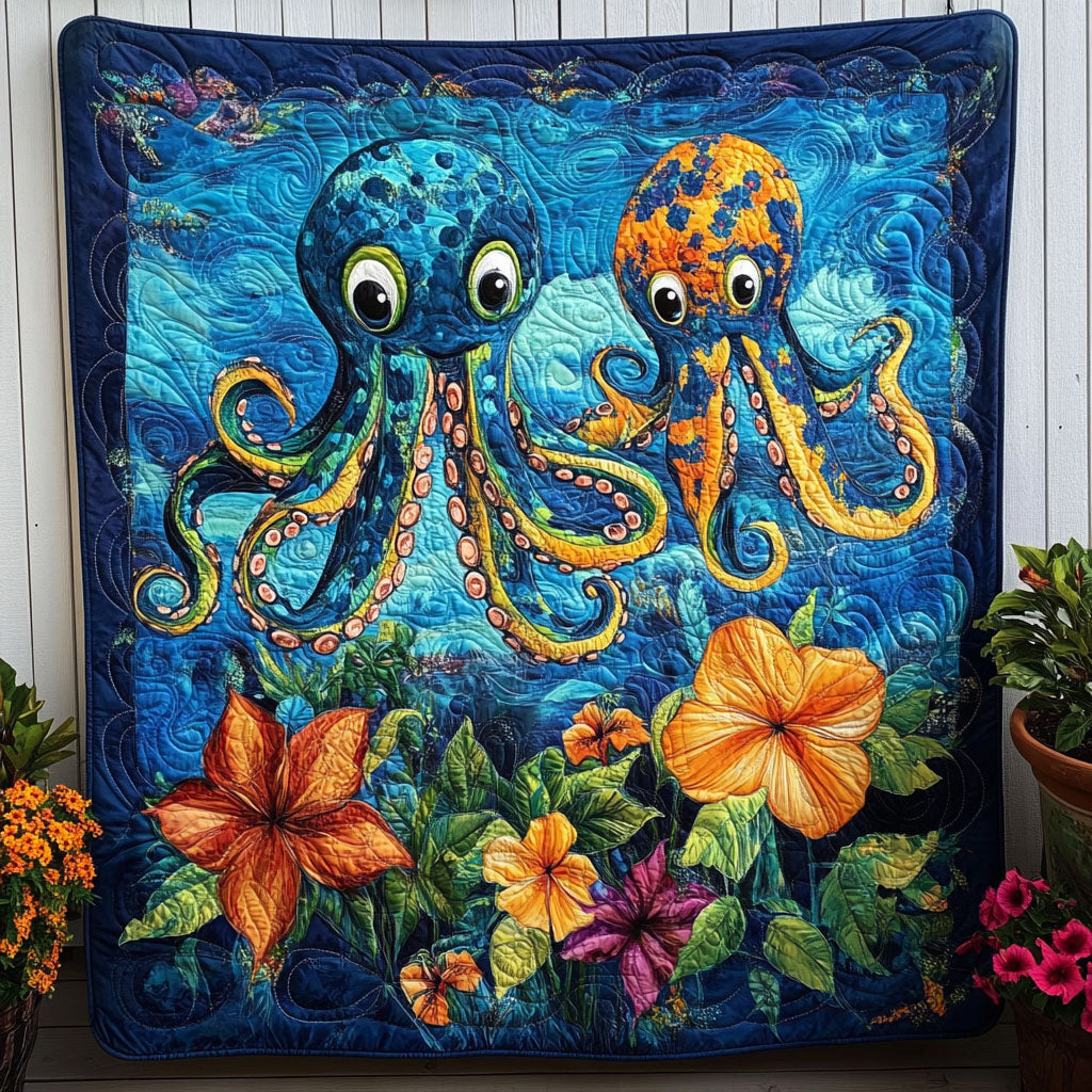 Cosmic Octo Quilted Blanket