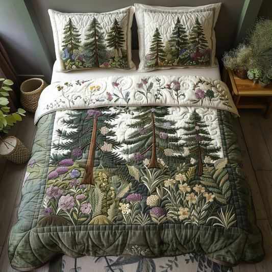 Cottage Forest 3-Piece Quilted Bedding Set