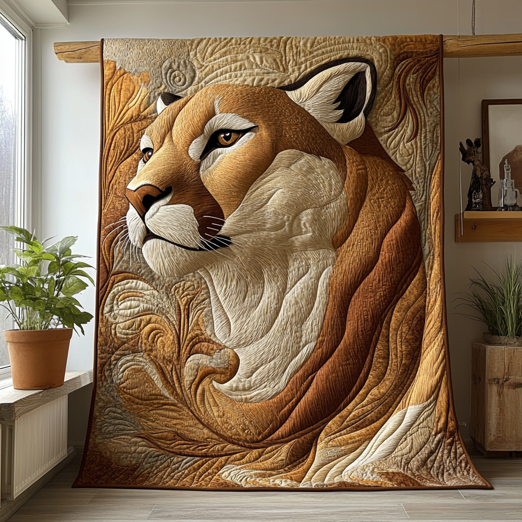 Cougar Charm Quilted Blanket