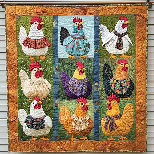Country Cluckers Quilted Blanket