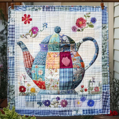 Country Teapot Quilted Blanket